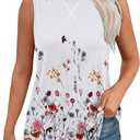 WEESO Womens Tank Tops Basic Casual Summer Trendy Crewneck Sleeveless Shirts Tops (S, Floral Multi)