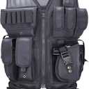 SAMSIER Airsoft Vest Adult Adjustable S-XXXXL, Tactical Vest for Men Lightweight Breathable 600D Nylon, Youth Combat vest for Paintball Training Black