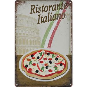 Vintage Metal Sign - Pizza Fast Food Shop Retro Tin Decorative Sign Wall Decor Metal Plate