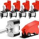 Nilight 90014E Heavy Duty Rocker Toggle Switch 12V 20A Red Cover SPST ON/Off 2Pin Car Truck Boat-5 Pack