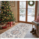 Hallway Washable Runner Rug - 2x6 Kitchen Rugs Entryway Rug Runner Vintage Soft Floor Mat Non Slip Indoor Farmhouse Carpet for Bathroom Living Room Bedroom (2 X 6, Brick)