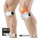GOUNOD Patellar Tendon Support Strap 2 Pack,Silicone Knee Strap for Knee Pain Relief,Patella Band for Basketball, Jumpers Knee, Tendonitis, Running, Hiking, Soccer, Osgood Schlatter (White)