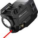 500 Lumens Tactical Weapon Flashlights Laser Sight - Rail-Mounted Light and Red Laser Light Combo for Pistol with Picatinny Rail and GL Rails - Magnetic Charging Port