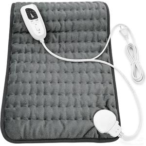 Electric Heating pad with 6 Heat Settings, Auto Shut Off, Dry Electric Heating for Back Neck Knee Arms Legs Shoulder Heat Pads for Christmas Birthday Father's Day Mother's Day (24"X12", Dark Gray)