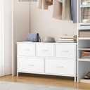 SONGMICS Dresser for Bedroom, Wide Dresser with 5 Fabric Drawers
