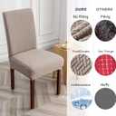 Genina Chair Covers for Dining Room Set of 4 Dining Chair Cover Stretch Kitchen Parsons Chair Covers,Khaki