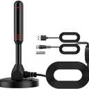 Digital TV Antenna DVB-T2 Portable Indoor Outdoor TV DTMB Antenna with Magnetic Base with 5m Cable,USB and tv Male Connector
