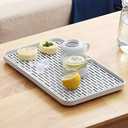 Cup Drying Rack & Dish Drying Tray, Drain Board for Small Kitchen Sink, Dish Drain Tray Large Enough for Counter or Coffee Table, Big White Dish Drying Mat