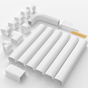 Mini-Split AC Line Set Cover: 4" 23 Ft Line Hide for Mini Split Central AC HVAC Heating System - Waterproof PVC Outdoor Pipe Cover Split Unit Line Guard Decorative Refrigerant Line Cover