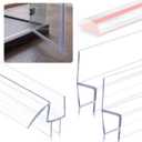 Pangda 4 Pack 1/2" x 39" Shower Door Seal Frameless Glass Shower Door Bottom Side Seal Strip Sweep Clear for Bathroom, Stop Water Leaks, Create a Water Barrier(H, M, D Type)