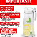 Lustroware QuickServe Airtight Pitcher - 2.1L (70oz), Heat Resistant, BPA-Free SAN Plastic, One Touch Open & Close, Space-Saving, Made in Japan - White