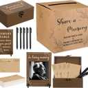 Gilprop Share a Memory Cards Set for Celebration of Life Decoration Memorial Cards for Funeral Share a Memory Keepsake Decor for Funeral Graduation Anniversary Birthday (Rustic)