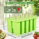 Silicone Popsicles Molds, Food Grade Popsicle Molds for Kids, Homemade Popsicle Mold, BPA Free Ice Cream Mold, lce Pop Molds Maker-with Popsicle Sticks, Popsicle Bags, Funnel (Light Green)