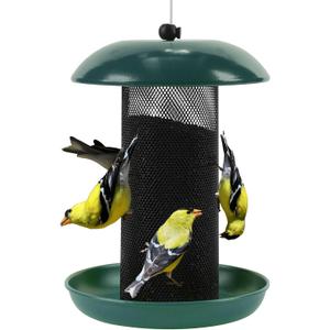 Finch Feeders for Outside, Finch Feeder for Nyjer/Thistle Seed, 2 lbs Seed Capacity (Green)
