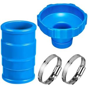2 Set Pool Vacuum Hose Adapter Kit Compatible with Intex Adapter B,Pool Skimmer Hose Connector Replacement Hoses Adapter with Clamp for Above Ground Swimming Pool Vacuum Surface Skimmer Small Strainer
