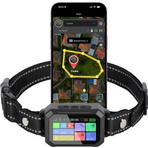 GPS Wireless Dog Fence System - Electric Training Collar with Free App for Dogs 15 Lbs+ (Black)