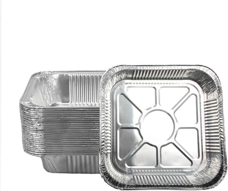 Non-Stick Disposable Air Fryer Aluminum Foil Liners Square 50PCS, Oil-Proof Aluminum Foil Tin Box Also for Steamer Basket Instant Pot Oven & Grill (7 * 7 Inch-Square)