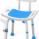Shower Chair for Inside Shower with Removable Back, 400 lbs Heavy Duty Bath Seat for Bathtub, Safety Bath Stool for Seniors and Disabled (White)