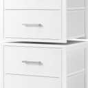 BOLUO Stackable Storage Drawers Closet Organizers and Storage Fabric White 2 Drawer Dresser for Bedroom 2 Packs Modern