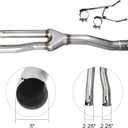 409 Stainless Steel Two Chamber Exhaust Muffler Kit, 3''Inlet/2.25'' Outlet,Direct Fit Exhaust 2009-2018 Ram 1500 (Y-body)