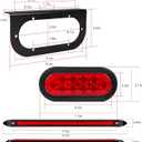 LIMICAR 6 Inch Oval Trailer Lights, Trailer Light Bracket with Light Bar and Wiring, 2PCS Waterproof Stop Brake Backup Reverse Lights for Boat RV Truck