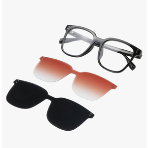 Blue Light Blocking Glasses with Magnetic Clip-On Lenses. Polarized, lightweight&stylish for Men & Women