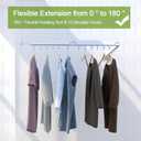 Kelisiting Clothes Drying Rack, Laundry Drying Rack Wall Mounted, [No-Drill & Drilling to Choose] 3-Fold Laundry Drying Racks for Hanging Clothes, Foldable & Sturdy Space Saver for Laundry Room -White