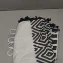 AOFOTO Bohemian Shower Curtain Tassel Boho Black and White Striped Geometric Pattern Shower Curtains for Bathroom Waterproof Bath Curtain Sets with Hooks Bathroom Home Decor 4 foot x 6 foot