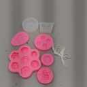 Nimzoekd 10PCS 3D Flower Butterfly Silicone Molds Flower Mold Peony Mold Rose Mold Sunflower Mold flower 7 Cavity Rose Fondant Chocolate Candy Cake Decorating Mold Resin Casting Mold DIY Gift Ornament (pink)