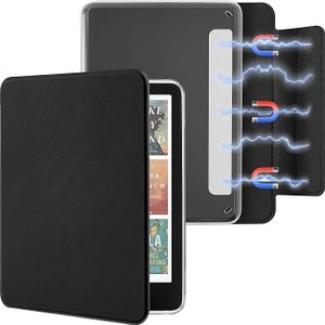 Detachable Magnetic Case for 6.8" Kindle Paperwhite (11th Generation-2021) and Kindle Paperwhite Signature Edition, Slim PU Shell Cover Case with Auto Wake/Sleep, Black
