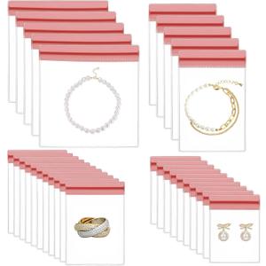 Wanmu 30 Pcs Clear Jewelry Organizer Anti Tarnish Jewelry Bags Storage, 3 Sizes EVA Small Storage Bags Pouches for Gold and Silver Jewelrys, Key, Wrist Watch, Necklace, Earring, Chain Bracelet