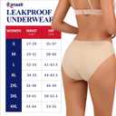 KARSWATT Super Absorbency Incontinence Underwear for Women Mid Rise Overnight Urine Leak Proof Postpartum Panties 3 Pack (Large, 3 Beige)