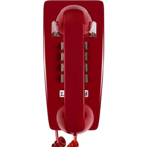 Sangyn Retro Wall Phones for Landline with Loud Mechanical Ringing Vintage Wall Mount Phone with Volume Adjustable Old Fashioned Corded Telephone for Kitchen Home School Hotel Office, Red