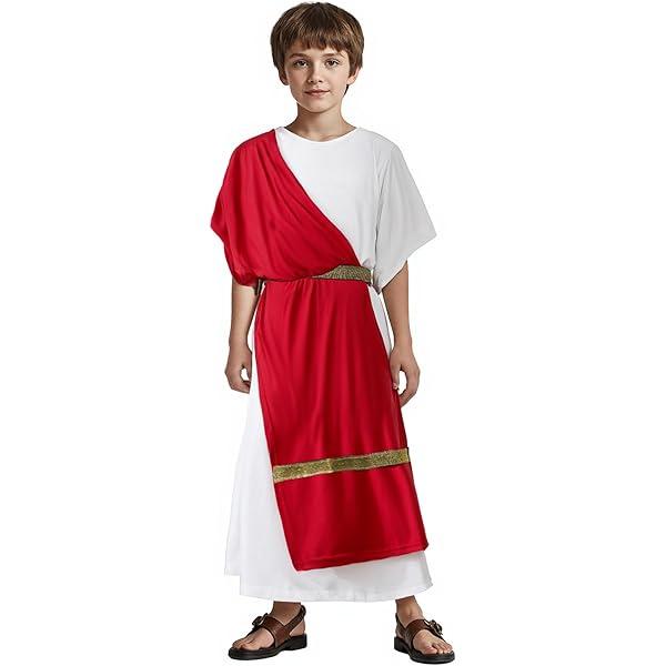 Greek Toga Costume for Kids Roman Halloween Nobility Boy Cosplay Size L
