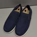 Canven Mens Canvas Shoes Slip On Loafers Deck Shoes Walking Lightweight Causal Slip-ons (Size 10)