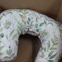 Boppy Nursing Pillow, Safe Ergonomic Breastfeeding & Baby Feeding Support | U-Shaped Ergonomic Design, Softer Cushiony Fill, Machine-Washable & Dryer-Safe Cover - Green Sage Leaf