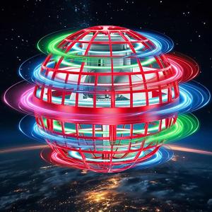 Upgrade Flying Orb Ball 2025 Magic Hover Galaxy Ball Orb Drone 360° Spin RC & Hand-Controlled Cosmic Boomerang Globe Ball Flying Spinner Toys Cool Christmas Gifts for Kids 6+ Year Old Boys Girls, Red