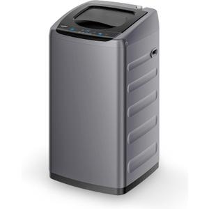 COMFEE' Portable Washing Machine, 0.9 cu.ft Compact Washer With LED Display, 5 Wash Cycles, 2 Built-in Rollers, Space Saving Full-Automatic Washer (Gray)