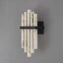 Modern Alabaster Wall Sconce, Natural Marble Wall Lamp, 2-Light Vertical Stone Sconce, Alabaster Indoor Lighting Fixture for Bedroom, Bathroom Vanity, Living Room, Hallway, Stairway, Gallery, Large