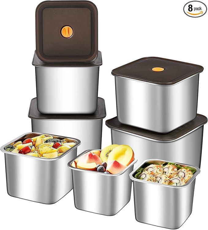 GIUOIDUO 8PCLFood Storage Containers, BPA Free, Airtight Lids, Ideal for Lunch, Meal Prep & Leftovers，Fresh box， Freezing box