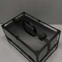 FRENESSA Portable Makeup Case Cosmetics Display Toiletry Organizer Box Transparent Acrylic Artists Train Case with 4 Trays Travel Makeup Tools Storage for Vanity Counter Dresser Organizer Black