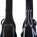 39/40 Inch Electric Guitar Gig Bag & Soft Case with Neck Strap,7mm Thick Padding+Waterproof Nylon Exterior, Backpack Style Guitar Bag with Dual Adjustable Shoulder Straps & Padded Side Handle, Grey