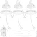 Sippy Cup Soft Conversion Kit for Philips Avent Natural Baby Bottle, Toddler Transition Kit with Silicone Sippy Spout Nipple, Weighted Straw, Bottle Handle, Cleaning Brush, 3-Pack