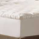 SERTA Down Illusion Soft Hypoallergenic 2 inch Pillowtop Simple Fit Mattress Topper, Queen, White