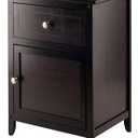 Winsome Eugene Accent Table in Espresso, Classic Small Bedside Table for Bedroom, Sturdy Nightstand with Storage, Convenient Furniture for Couch Side, Living Room, Entryway, 18.90"W x 14.96"D x 25"H