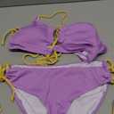 B2prity Women's Sexy Bikini Set Color Block Lace Up 2 Piece Bathing Suit Tie Side Swimsuit (Medium)