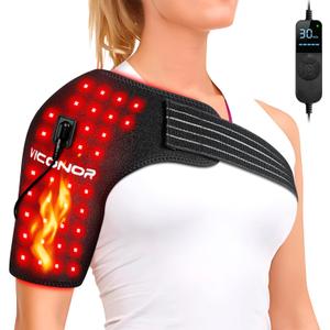 Viconor Red Light Therapy for Shoulder Pain Relief, Infrared Light Therapy for Body, Improve Joint Muscle, 660nm & 850nm Red Light Shoulder Wrap, Black1