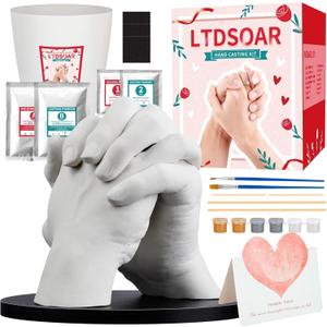 LTDSOAR Hand Casting Kit, Couples with Practice Kit, Hand Mold Kit for Adults & Kids, Romantic Anniversary Wedding Birthday for Her or Him,Boyfriend Girlfriend Unique Christmas Stocking Stuffers Gift
