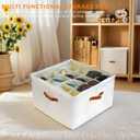 Shoe Organizer for Closet with Adjustable Dividers & Clear Cover - Fits up to 16 Pairs, Foldable Storage Box (Beige)