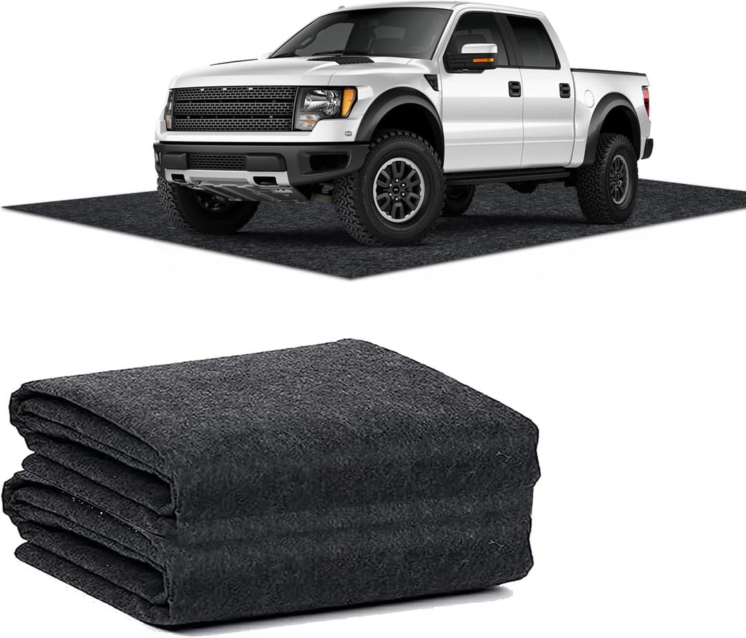 17 x 7.4 FT Garage Floor Mat for Under Cart, Oil Spill Mat with Weather backing, Garage Flooring and Floor Protection for Garage, Garage & Shop Floor & Parking mats, Reusable, Washable, Protects Floor